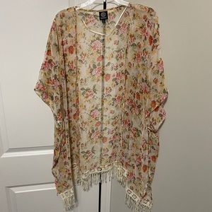 Plus size floral wrap
